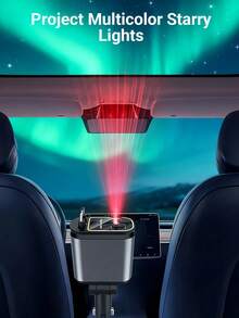 JMMO 66W Car Charger With Starry Sky Projector Lamp, Retractable Cable Fast Charge Metal Car Charger, 4-In-1 USB PD Car Accessories - Grey - View 4