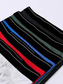 5pcs/Pack Boys' Multicolor English Text Elastic Waistband Basic Casual Boxer Briefs - Multicolor - View 4