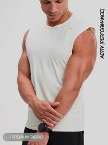 ARC Sports Tank Top Workout Tops Workout Tops Gym Top Breathable - Beige - View 3