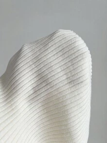 Elamini Áo len gân tay dài ôm sát màu trơn cho nữ, mùa thu - Màu be - Xem 6