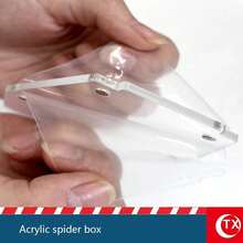 SHEIN 1PC 透明亚克力昆虫蜘蛛繁殖盒，独特的棺材形设计，磁性闭合，方便取用，通风孔，适用于蜘蛛、跳蛛、狼蛛栖息地，万圣节装饰，节日礼物，也适用于玻璃容器、盒子、植物盒、家庭储物盒、微景观盒 - 彩色 - 查看 2