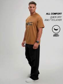 ARC 男士无限制运动上衣 | 速干四向弹力吸湿排汗 | 自信贴合生活 - 棕色 - 查看 4