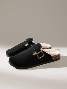 Solecia New Thick Sole Crossband Retro Buckle Women Holiday Casual Slip-On Sandals For Christmas - Black - View 2