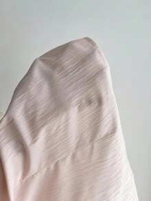 Elamini 1 Áo cánh nữ cổ chữ V xếp ly ôm vừa vặn, gợi cảm & đa năng, tay dài, mùa thu - Hồng - Xem 7