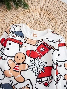 Cozy Pixies 4 件套男婴舒适睡衣套装，卡通汽车印花柔软针织圆领长袖上衣和松紧腰长裤 - 彩色 - 查看 4
