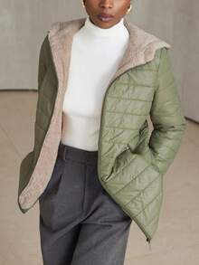 Aveloria Modichic 冬季休闲简约保暖连帽羽绒服 - 綠色 - 查看 1