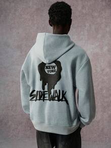 STYNVO 男式字母图案休闲套头连帽衫 - 灰色 - 查看 4