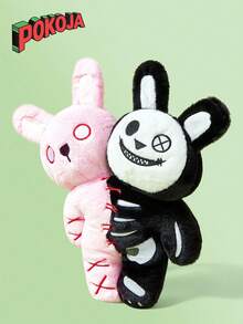 30cm/11.81in Halloween Double Headed Rabbit Plush Toy Halloween Long Ear Bunny Stuffed Animals Plushies Halloween Zombie Rabbit Plush Doll Halloween Skeleton Rabbit Toy Ideal Holiday Christmas Gift - Multicolor - View 11