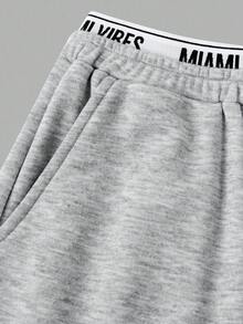 SHEIN Pantalón de chándal con cintura elástica y estampado de estrellas para niñas preadolescentes - Multicolor - Ver 6