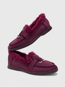 CUCCOO BIZCHIC Giày thể thao đế bằng lười thường ngày dành cho nữ - Màu Đỏ Sâu - Xem 9