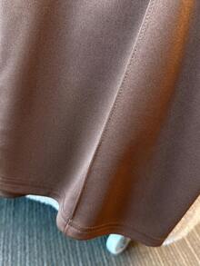 Franclia 女士优雅知性长袖开衫和裤子两件套，秋冬时尚穿搭 - 杏色 - 查看 8