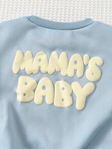 Cozy Pixies 2 pezzi/Set Tuta in maglia con fodera in pile per bimbo/bimba piccolo, maglione con grafica a lettere e pantaloni jogger in vita elastica, comoda per uso quotidiano, adatta per autunno/inverno, interno, esterno, sci, ritorno a scuola, quotidiano, sport, gioco, festa, festival, Ognissanti, Natale, Capodanno