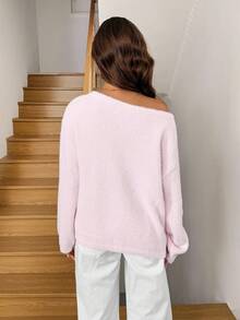 Easowa New Autumn/Winter Soft & Sweet Casual Loose Fuzzy Knit Pullover Sweater For Women,Cozy Fall And Winter Clothes For Women