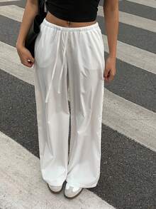 SHEIN Tween Girls' Casual Loose Straight Leg Lightweight Pants, Thin Fabric, Suitable For Spring, Summer, Autumn And Winter Outings