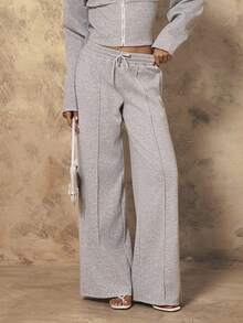 Chiquease 女士休闲舒适低腰宽松运动裤 - 灰色 - 查看 3