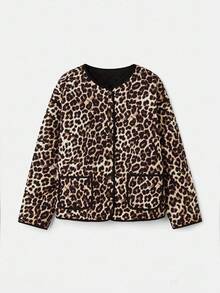 lacRébo Spring Summer Lightweight Quilted Leopard Print Reversible Jacket Spring Women Clothes Spring Summer Leopard Jacket Going Outfits Cheetah Jacket - Multicolor - View 8