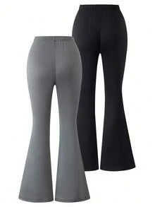 Casual Elegant Flared Pants With Thermal Lined, Suitable For Autumn/Winter Loungewear
