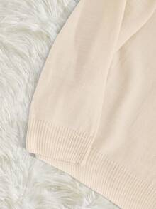 RueChic Men Graphic Knitted Crew Neck Regular Sweater - Beige - View 8