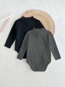 Cozy Pixies 2 Stücke Baby Jungen Set aus weichem Strick-Bodysuit mit Kragen und Langarm in Unifarbe