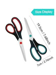 1PC Scissors With Ultra Sharp Blades, Multipurpose Sharp Sewing Craft Fabric Scissors For Office Home Office Teacher Art Supplies, Soft Comfort-Grip Right/Left Handles - Multicolor - View 9