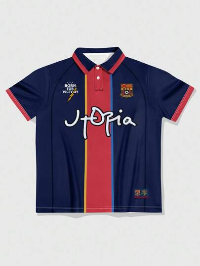 Prep Herren Lässig Farbblock Kurzarm Poloshirt, Sommer