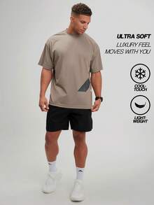 ARC Men's Casual Breathable Summer Short Sleeve T-Shirt Workout Tank Summer - Brown - View 4