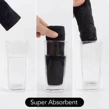 3pcs Microfiber Facial Cloths Fast Drying Washcloth 12inch X 12inch Absorbent Face Wash Cloth Soft Makeup Remover Cloths - Black - View 6