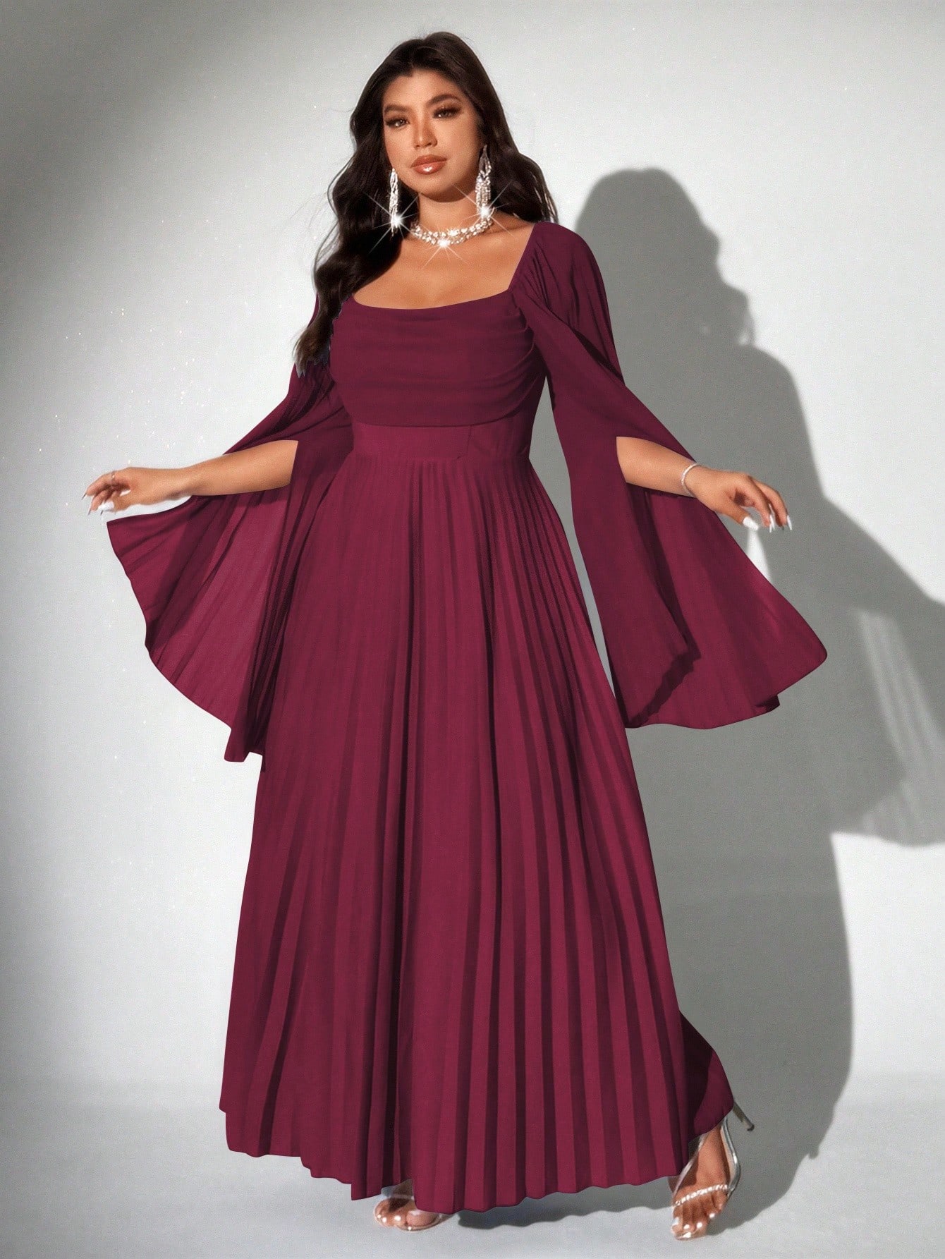 Viva Relle فستان ماكسي أنيق للنساء ذوات الحجم الكب...