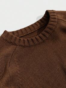 RueChic Men Raglan Sleeve AW Fashion Regular Sweater - Brown - View 3