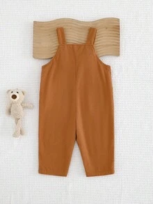 Cozy Pixies Baby Boy Casual Bear Print Jumpsuit, Autumn Baby Teddy Bear Outfit Baby Jumpsuit Bear Brown Baby Boy Outfit Mocha Baby Clothes Brown Baby Boy Jumpsuit - Brown - View 2