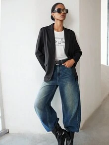 Lumivelle 万圣节女式西装外套简约服装女式黑色套装