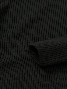 RueChic Men 2pcs Multi Pack Rib Knit Casual High Neck Slim Fit Sweater - Black and White - View 10