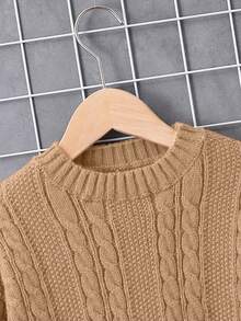 Pulls col rond manches longues de couleur unie pour garçons pré-adolescents