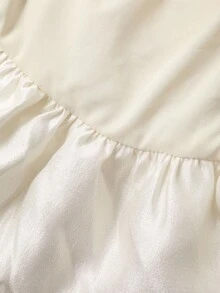 DAZY Women's Sheer Patchwork White Long Sleeve Short Dress - White - View 3