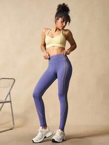 VARSIVA 女士休闲运动健身收腹提臀紧身裤 - 紫色 - 查看 4