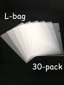 5/10/30PCS  L-Shaped A4 Folders Clear PP Plastic File Bags Waterproof Single Page Document Protector Portfolio Organizer For Office School Supplies Back To College Business Document Storage