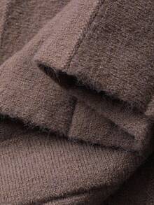 DAZY 女士优雅纯色A字型毛衣半裙，秋冬女装半裙 - 棕色 - 查看 6