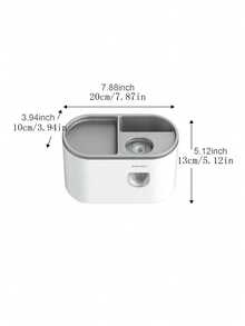 壁挂式牙刷架，带自动牙膏分配器浴室配件套装 - 灰色 - 查看 10
