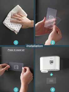 壁挂式牙刷架，带自动牙膏分配器浴室配件套装 - 灰色 - 查看 9