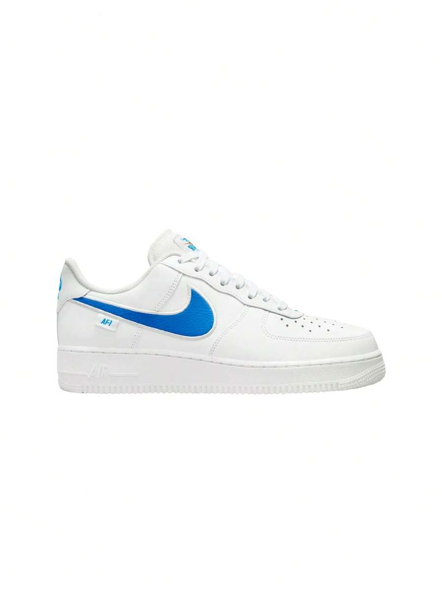 Nike Air Force 1 '07 Men's Sneakers Summit White/Safety Orange/Photo Blue FN7804-100 - Summit White/Safety Orange/Photo Blue - View 1