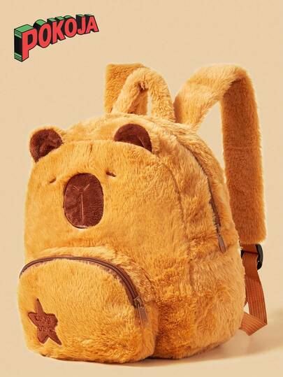Capybara Plush Dolphin Cute Backpack - Stylish Casual Cartoon-Inspired Fashion Daypack Perfect For Hanging Out, College, Travel, And Daily Use