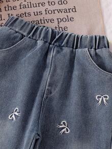 SHEIN Quần thể thao thường ngày thời trang cho bé gái từ 0-3 tuổi, thích hợp mặc ngoài trời, mùa xuân/hè/mọi mùa - màu nâu - Xem 3