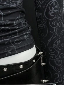 EgrlEra Camiseta de manga larga con cuello redondo y estampado punk negro para mujer - Negro - Ver 6