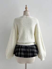 Elamini Cute & Casual Versatile Women Sweater - White - View 2