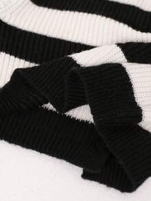 SHEIN Playful Pals Young Girl' Minimalist Striped Colorblock Knit Sweater Cardigan, Autumn/Winter Kid Cardigan Cropped Cardigan Kids Sweaters For Girls Button 7 Yrs Old Girl Shrug Cardigan Black White Striped Cardigan Fall Girls Button Cardigan Black And White Striped Cardigan Girl Sweater Jacket Toddler Cardigan Girl Kids Cardigan Sweater Kids Sweaters For Girls Button Kids Button Front Cardigan