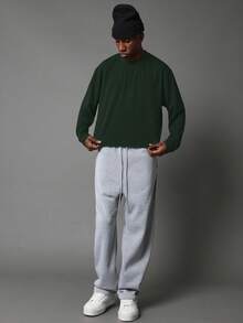 Áo len dài tay cổ tròn dệt kim SUMWON, áo len mùa đông dệt kim kiểu dáng casual, kiểu dáng bán chạy INS, chất liệu dày dặn thoải mái mang lại sự ấm áp tối đa, trang phục gia đình đồng bộ cho các cặp đôi, phối đồ thời trang, bộ đồ gia đình ấm cúng, hoàn hảo cho trang phục thường ngày và ngày lễ. - Màu xanh lá cây đậm - Xem 4