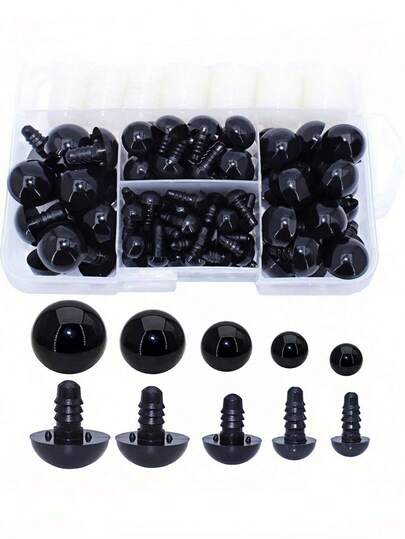 Ojos de diferentes tamaños con arandelas para manualidades, costura, ganchillo, proyectos de amigurumi, osos de peluche y muñecas, ojoridad, sin caja de almacenamiento, 100-200 piezas, suministros para hacer muñecas DIY, creaciones artísticas