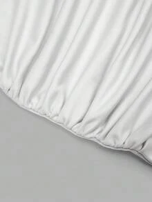 Sweetra Blusa de manga larga con hombros descubiertos y unicolor, ajustada y de estilo casual chic, adecuada para uso diario - Multicolor - Ver 6