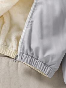 Sparklyn 秋冬款 Tween Girl 拼色连帽羊毛夹克 - 彩色 - 查看 4