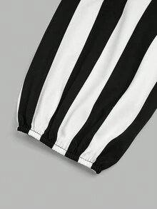 Sweetra 大码女式复古大胆前卫学院街头时尚数码印花朋克黑暗小丑魔术师黑白条纹波尔卡圆点舞台夜总会主题派对酒吧长袖连衣裙，适合万圣节、返校季、节假日、日常穿着 - 彩色 - 查看 6